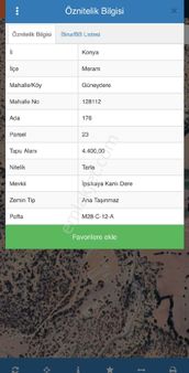 Meram Güneyderede Satılık Tarla