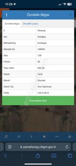 Aksaray/ Gülağaç Kızılkaya Da 566 M2 Tarla