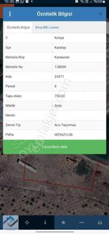 Satılık Karaaslan 2 Kata İmarlı Müstakil Arsa Alan Kazanır