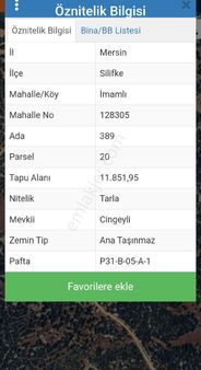 Silifke İmamlıda Satılık Tarla