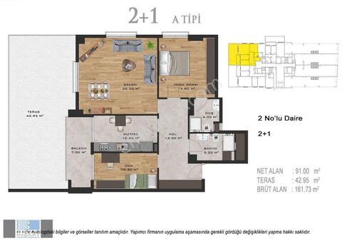 Beyaz Park 3. Etap Projesi 2+1 161m2 Balkonlu Satılık Daire