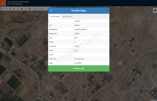 Aksaray Topakkaya Medeni Satılık Arsa, 729 M2
