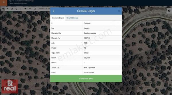 Ayvalık Merkeze 5 Km Mesafede Kanala Sıfır Zeytinlik