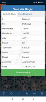 Balıkesir Burhaniye Taylieli De Satılık Zeytinlik