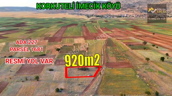 Korkuteli İmecik Köyü Satılık 920m2 Tarla Köye Yakın