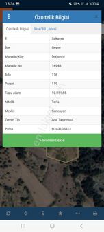 Sakarya Geyve Doğancıl Köyü 10800 Metrekare