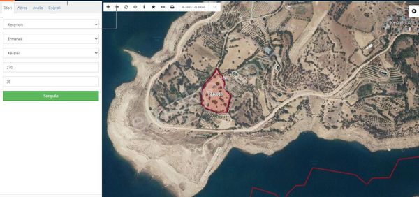 Karaman Ermenek Karalar Mevkiinde Baraj Manzaralı Arazi