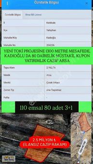 Bu Fiyata Müstakil Parsel Yok! 80 Dairelik Tokiye Çok Yakın Arsa