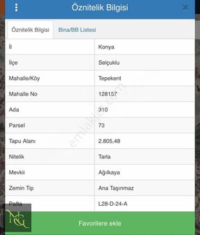 Selçuklu Tepekent Müstakil Yatırımlık Parsel