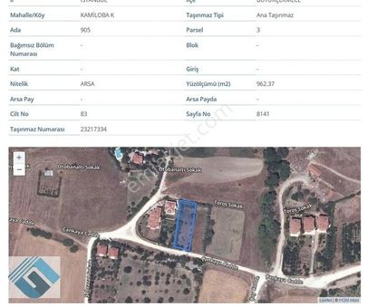 Kamiloba Zeytinsuyu Caddesinde İmarlı Villa Arsası