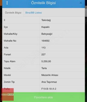 Kapaklı - Bahçeağılda Toplamda 8125m²2 Adet Ayrı Tapu