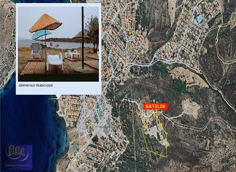 İzmir Çeşme Germiyanda Villalara 150 Metre Mesafede 321 M² Arazi