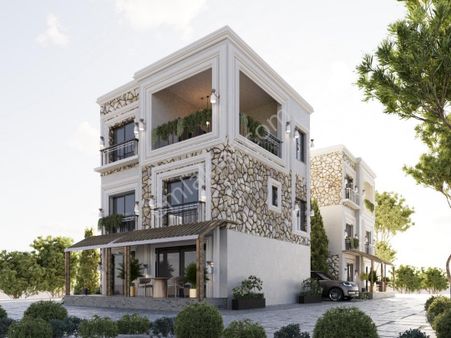 Girne Lapta'da Dağ Ve Deniz Manzaralı Satılık Yenı 3 Katlı 3+1 Villa !!