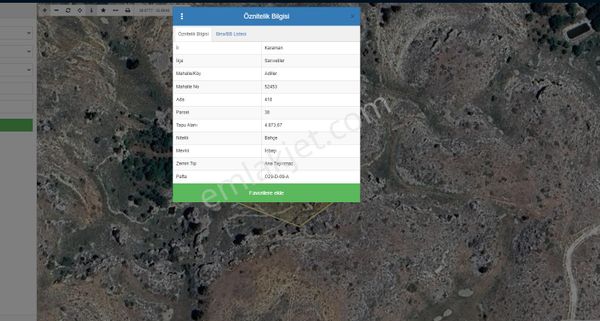 Karaman Sarıveliler Adiller Mevki Satılık 5 Dönüm Tarla