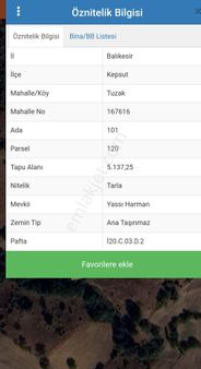 Balıkesir Kepsut Tuzak 5.137m2fırsat Arazi