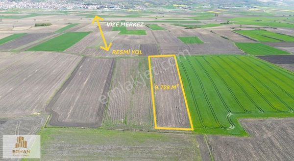 Kırklareli Vize Devlet Mahallesi 9728 M² Tek Tapu Müstakil Tarla