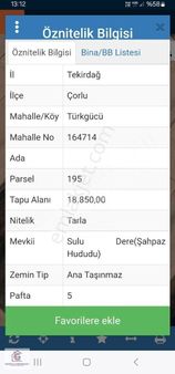 Turkgucunde Suluderede Kadastro Yolu Olan Satılık Tarla