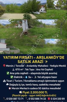 ✨ Yatırım Fırsatı – Arslanköy'de Satılık Arazi ✨📍