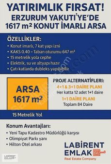 Yatırımlık Fırsat! Erzurum Yakutiyede Konut İmarlı Arsa