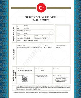 Niğde Çiftlik Müstakil Tapu Sahibi Perta Emlak Ümit Tahmaz