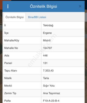 Motte Gayrimenkul'den Ergene Misinli 367m2 Tarla