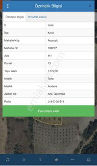 Kınık Arpaseki Mah Acıdere Mevki Satılık Tarla
