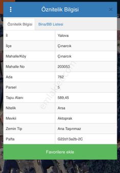 Çınarcık Merkezde Kat Karşılığı Arsa