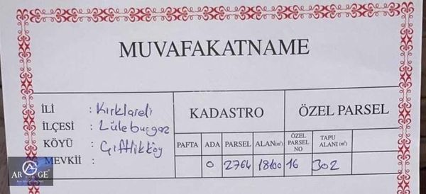 Kırklareli Lüleburgazda Hisseli, Çaplı Yatırımlık Tarla