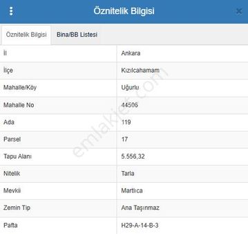 Kızılcahamam Uğurlu Mahallesinde 5500 M2 Tek Tapu Satılık Tarla