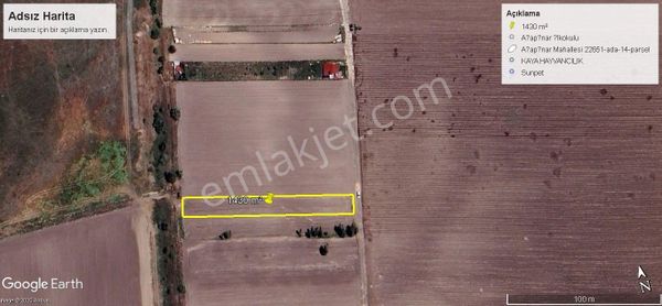 Odunpazarı Ağapınar`da 1430 M² Tarla