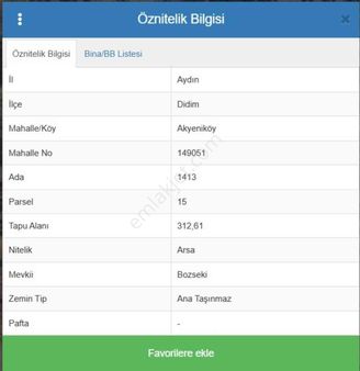 Aydın Didim Akyeniköy Mahallesi Bozseki Mevkii'nde Satılık Konut İmarlı Arsa
