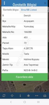 Denizli Acıpayam Yumrutaşta Uygun Tarla