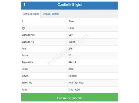Hafik Merkez Fatih Mahallesinide 8 Dairelik Arsa Satılık