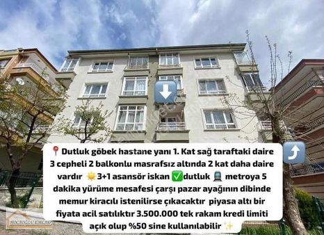 Dutluk Göbekte Metro Yakını 3+1 Arakat Asansörlü Fırsat Daire !!
