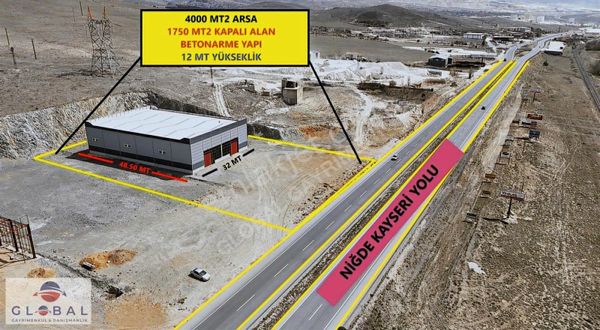 Global Emlaktan Kayseri Yolu Üzeri Satılık 1550 Mt2 Kapalı Alan