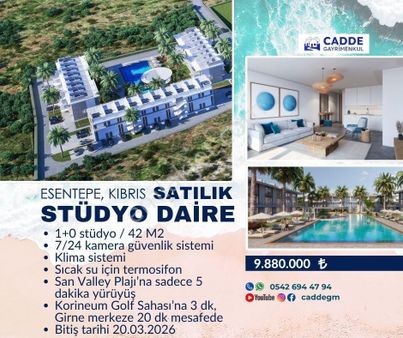 🔷satılık Stüdyo Daire 🔹golden Cırcle Vıllage 🏝️esentepe, / Kıbrıs