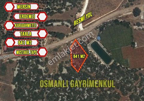 Erdemli Karaahmetli İmizrzelide Satılık 841m2 Tarla