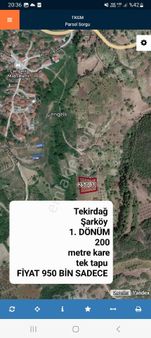 Tekirdağ Sarkoyde Satılık 1.200 M2 Tek Tapu Tarla