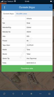 Ayaş Gökler’de Yatırıma Uygun Kupon Yol Cepheli Tarla