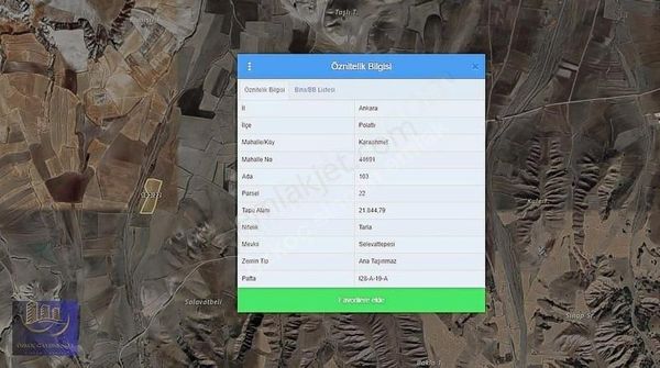 Polatlı Karaahmet'te Asfalt Yola Sınır 10922m² Satılık Arazi