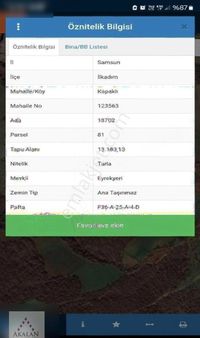 Samsun İlkadım Kapaklıda Satılık Tarla