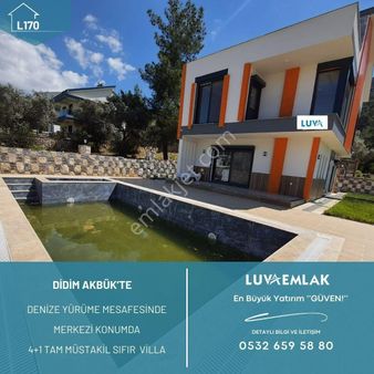 Didim Akbük'te Merkezi Konumda Havuzlu 4+1 Sıfır Müstakil Villa