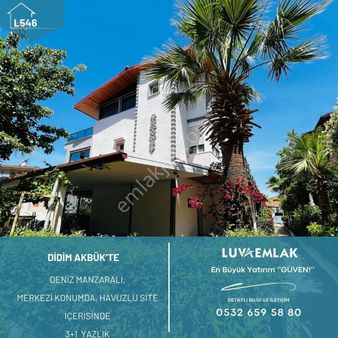 Didim Akbük'te Deniz Manzaralı, Merkezi Konumda, Havuzlu Site İçerisinde Satılık 3+1 Yazlık