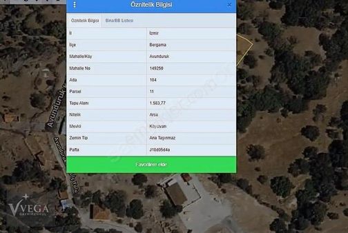 Bergama Avunduruk'da 2.5 Kat İmarlı Satılık Arsa