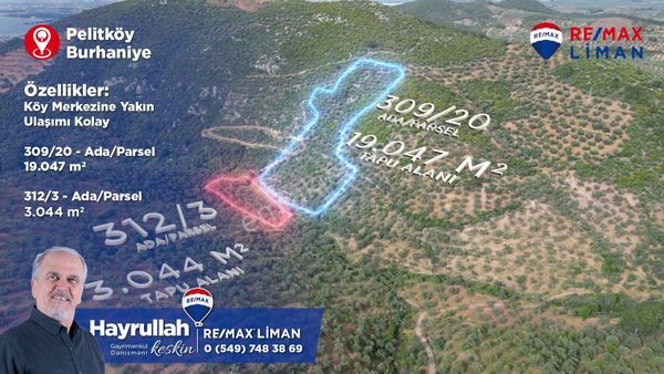 Pelıtköy'de (309/20) 19.047 M2 Ve (312/3) 3.044 M2 Tp 22.091 M2 Satılık Zeytinlik