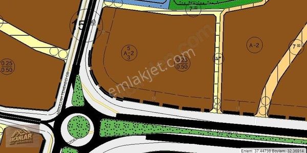 Akören Merkezde Muhteşem Konumda 3 Yola Cephe İmarlı Arsa