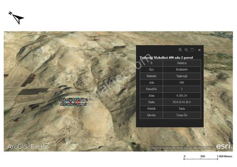 Şafak Emlak Satılık Tarla Korkuteli / Taşkesiği 2 Parsel 8009 M2