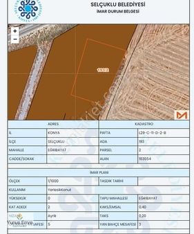 Selçuklu Eğribayat Mah De 2 Kata İmarlı Müstakil Arsamız Satışta