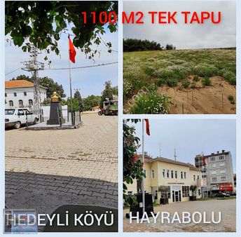 Hayrabolu Hedeyli Köyünde 1100 M2 Tek Tapu Tarla