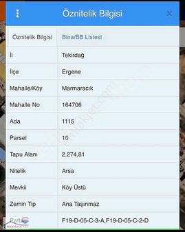 Ergene Marmaracık 2274 M2 Sanayi Fabrika Arsası